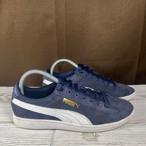 Puma Vikky Womens Navy Suede Shoe Casual Sneaker Size 8.5